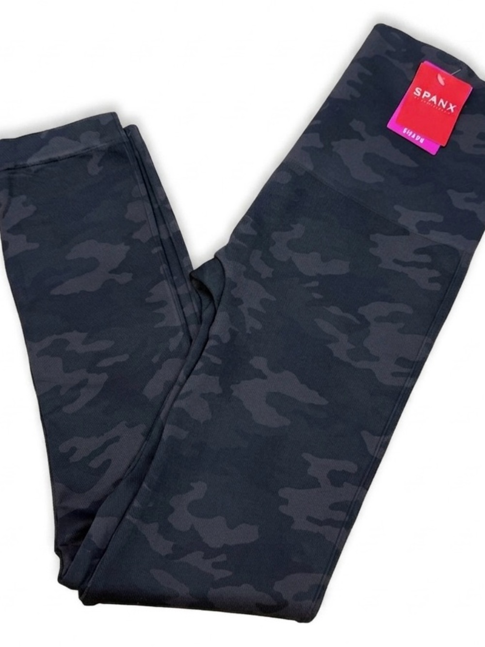 NWT Spanx Look At Me Now Seamless Leggings Black Camo Size 1Xs